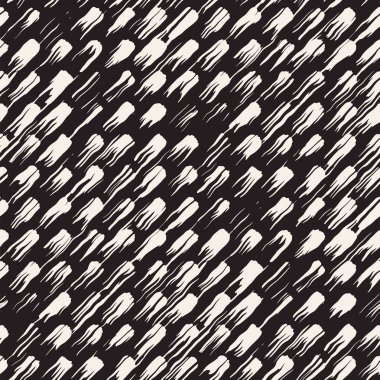 Vektör Dikişsiz desen fırça çizgileri ve vuruş. Siyah ve beyaz arka plan mürekkep elemanları ile. El doku boyalı.