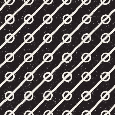 El ile Seamless Modeli hatları çizilmiş. Arka plan serbest fırça darbeleriyle. Siyah ve beyaz doku. Kağıt ambalaj için süsleme.