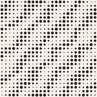 Modern şık noktalı resim doku. Rasgele daireler ile sonsuz arka plan. Vektör Dikişsiz mozaik desen.