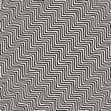 El ile Dikişsiz desen fırça darbeleriyle çizilmiş. Doodle grunge illüstrasyon mürekkep. Geometrik tek renkli vektör desen.