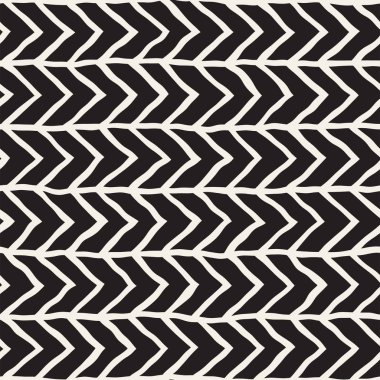 El ile Dikişsiz desen fırça darbeleriyle çizilmiş. Doodle grunge illüstrasyon mürekkep. Geometrik tek renkli vektör desen.