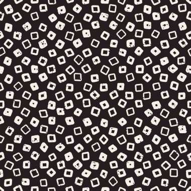 Elle çizilmiş siyah beyaz mürekkep soyut, pürüzsüz desen. Vektör stili grunge dokusu. Tek renkli geometrik dağınık şekiller boya fırça çizgileri
