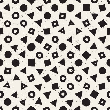 Elle çizilmiş siyah beyaz mürekkep soyut, pürüzsüz desen. Vektör stili grunge dokusu. Tek renkli geometrik dağınık şekiller boya fırça çizgileri