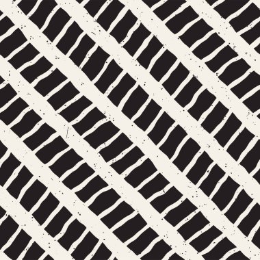 El ile Dikişsiz desen fırça darbeleriyle çizilmiş. Doodle grunge illüstrasyon mürekkep. Geometrik tek renkli vektör desen.