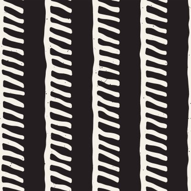 El ile Dikişsiz desen fırça darbeleriyle çizilmiş. Doodle grunge illüstrasyon mürekkep. Geometrik tek renkli vektör desen.