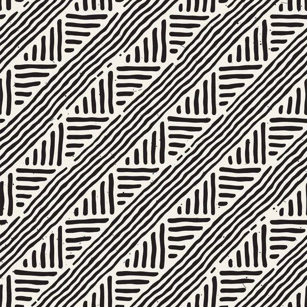 Elle çizilmiş stil etnik seamless modeli. Arka plan siyah ve beyaz fayans soyut geometrik çizgiler.