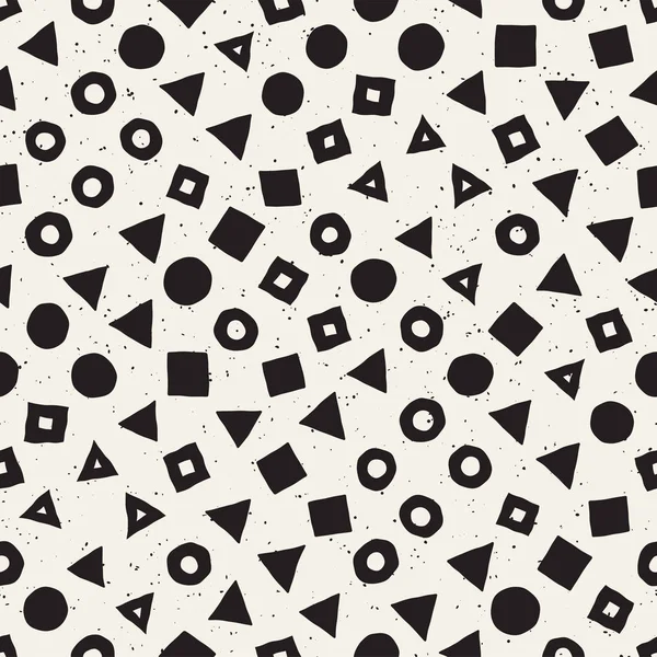 Elle çizilmiş siyah beyaz mürekkep soyut, pürüzsüz desen. Vektör stili grunge dokusu. Tek renkli geometrik dağınık şekiller boya fırça çizgileri