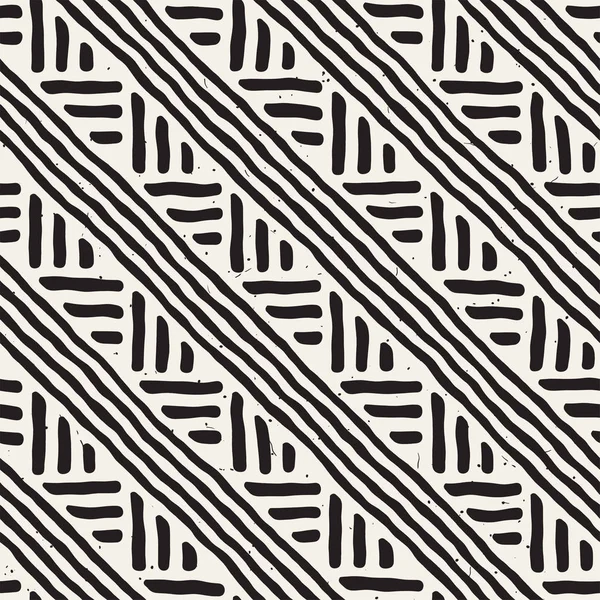 Elle çizilmiş stil etnik seamless modeli. Arka plan siyah ve beyaz fayans soyut geometrik çizgiler.