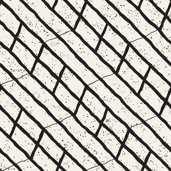 El ile Dikişsiz desen fırça darbeleriyle çizilmiş. Doodle grunge illüstrasyon mürekkep. Geometrik tek renkli vektör desen.