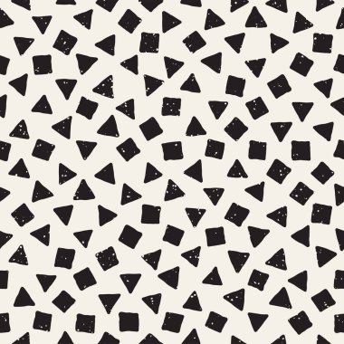 Elle çizilmiş siyah beyaz mürekkep soyut, pürüzsüz desen. Vektör stili grunge dokusu. Tek renkli geometrik dağınık şekiller boya fırça çizgileri