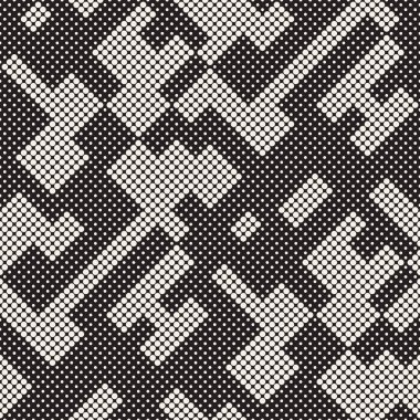 Modern şık noktalı resim doku. Rastgele boyut daireler ile sonsuz arka plan. Vektör Dikişsiz mozaik desen.
