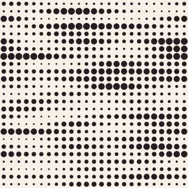 Modern şık noktalı resim doku. Rastgele boyut daireler ile sonsuz arka plan. Vektör Dikişsiz mozaik desen.