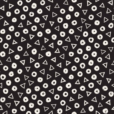 Elle çizilmiş siyah beyaz mürekkep soyut, pürüzsüz desen. Vektör stili grunge dokusu. Tek renkli geometrik dağınık şekiller boya fırça çizgileri