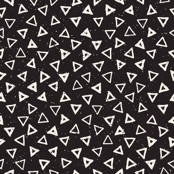 Handgezeichnete Schwarz Weiß Tusche Abstrahiert Nahtlose Muster Vector Stilvolle Grunge — Stockvektor