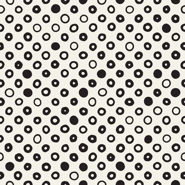 Handgezeichnete Schwarz Weiß Tusche Abstrahiert Nahtlose Muster Vector Stilvolle Grunge — Stockvektor