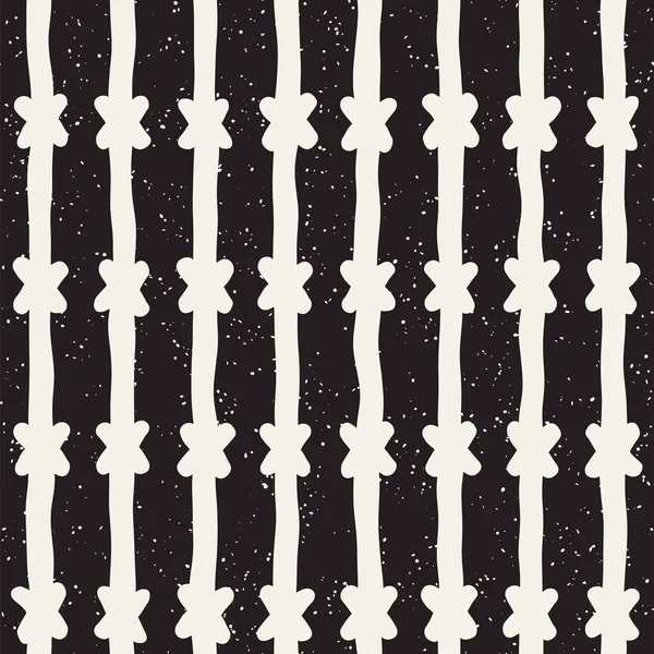 El ile Seamless Modeli hatları çizilmiş. Arka plan serbest fırça darbeleriyle. Siyah ve beyaz doku. Kağıt ambalaj için süsleme.