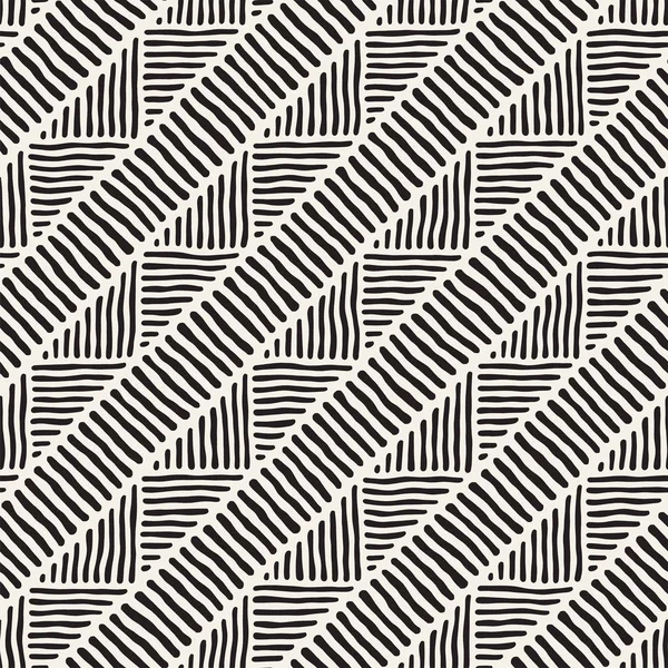 Elle çizilmiş stil etnik seamless modeli. Arka plan siyah ve beyaz fayans soyut geometrik çizgiler.