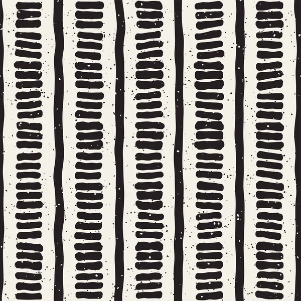 El ile Seamless Modeli hatları çizilmiş. Arka plan serbest fırça darbeleriyle. Siyah ve beyaz doku. Kağıt ambalaj için süsleme.