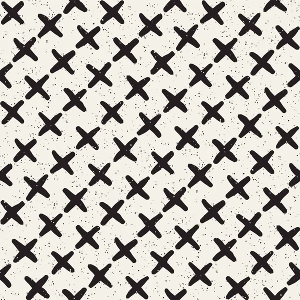 El ile Seamless Modeli hatları çizilmiş. Arka plan serbest fırça darbeleriyle. Siyah ve beyaz doku. Kağıt ambalaj için süsleme.