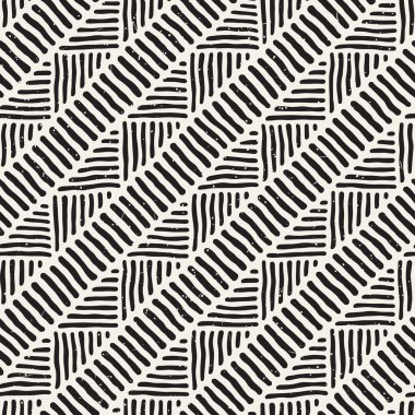 Elle çizilmiş stil etnik seamless modeli. Arka plan siyah ve beyaz fayans soyut geometrik çizgiler.
