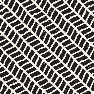 El ile Dikişsiz desen fırça darbeleriyle çizilmiş. Doodle grunge illüstrasyon mürekkep. Geometrik tek renkli vektör desen.