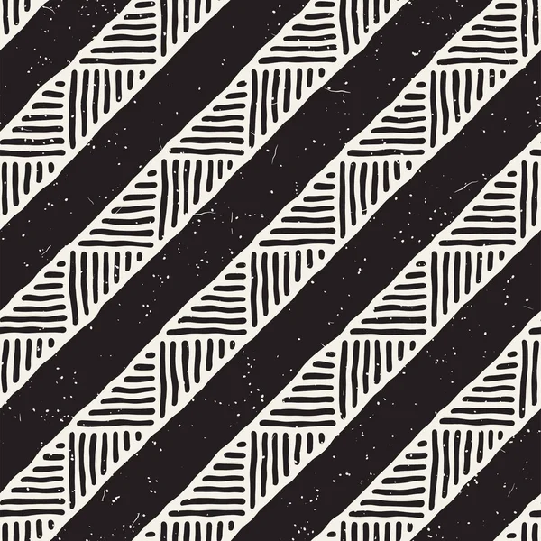 Hand Getekende Stijl Etnische Naadloze Patroon Abstracte Geometrische Lijnen Plavuizen — Stockvector
