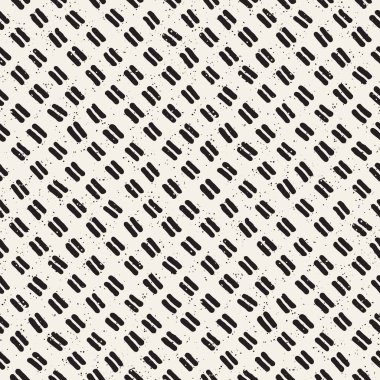 El ile Seamless Modeli hatları çizilmiş. Arka plan serbest fırça darbeleriyle. Siyah ve beyaz doku. Kağıt ambalaj için süsleme.