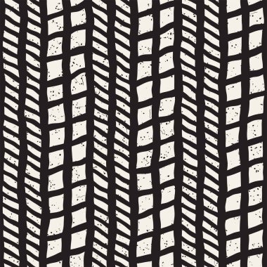 El ile Dikişsiz desen fırça darbeleriyle çizilmiş. Doodle grunge illüstrasyon mürekkep. Geometrik tek renkli vektör desen.