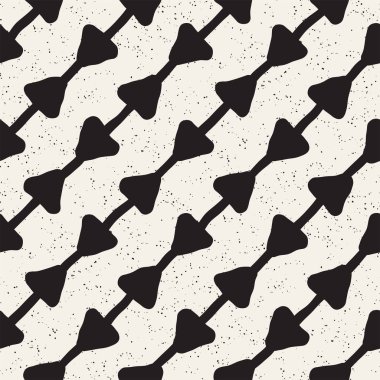 El ile Seamless Modeli hatları çizilmiş. Arka plan serbest fırça darbeleriyle. Siyah ve beyaz doku. Kağıt ambalaj için süsleme.