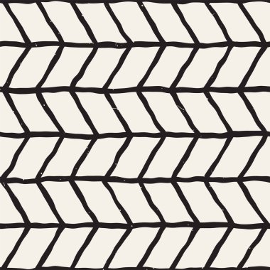 El ile Dikişsiz desen fırça darbeleriyle çizilmiş. Doodle grunge illüstrasyon mürekkep. Geometrik tek renkli vektör desen.