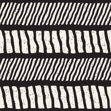 El ile Dikişsiz desen fırça darbeleriyle çizilmiş. Doodle grunge illüstrasyon mürekkep. Geometrik tek renkli vektör desen.