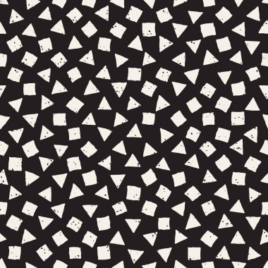 Elle çizilmiş siyah beyaz mürekkep soyut, pürüzsüz desen. Vektör stili grunge dokusu. Tek renkli geometrik dağınık şekiller boya fırça çizgileri