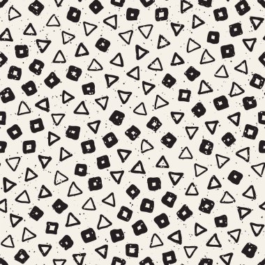 Elle çizilmiş siyah beyaz mürekkep soyut, pürüzsüz desen. Vektör stili grunge dokusu. Tek renkli geometrik dağınık şekiller boya fırça çizgileri
