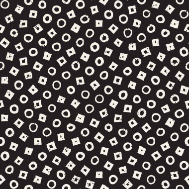 Elle çizilmiş siyah beyaz mürekkep soyut, pürüzsüz desen. Vektör stili grunge dokusu. Tek renkli geometrik dağınık şekiller boya fırça çizgileri