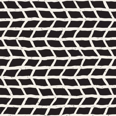 El ile Dikişsiz desen fırça darbeleriyle çizilmiş. Doodle grunge illüstrasyon mürekkep. Geometrik tek renkli vektör desen.