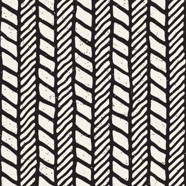 El ile Dikişsiz desen fırça darbeleriyle çizilmiş. Doodle grunge illüstrasyon mürekkep. Geometrik tek renkli vektör desen.