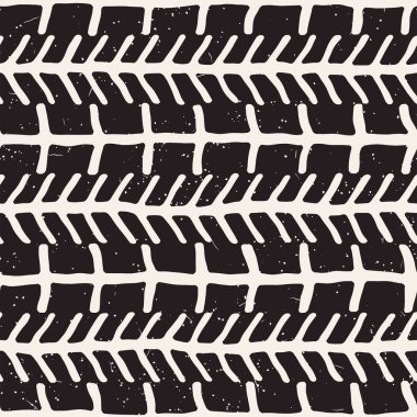 El ile Dikişsiz desen fırça darbeleriyle çizilmiş. Doodle grunge illüstrasyon mürekkep. Geometrik tek renkli vektör desen.