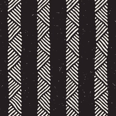 Elle çizilmiş stil etnik seamless modeli. Arka plan siyah ve beyaz fayans soyut geometrik çizgiler.