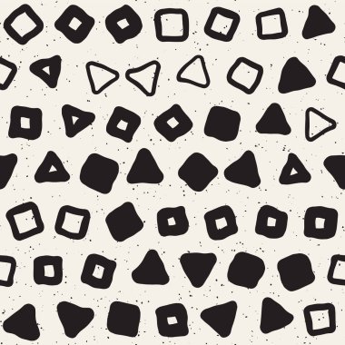 Elle çizilmiş siyah beyaz mürekkep soyut, pürüzsüz desen. Vektör stili grunge dokusu. Tek renkli geometrik dağınık şekiller boya fırça çizgileri