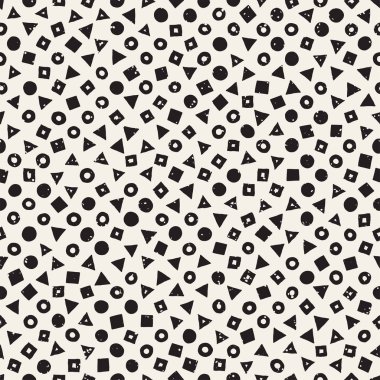 Elle çizilmiş siyah beyaz mürekkep soyut, pürüzsüz desen. Vektör stili grunge dokusu. Tek renkli geometrik dağınık şekiller boya fırça çizgileri