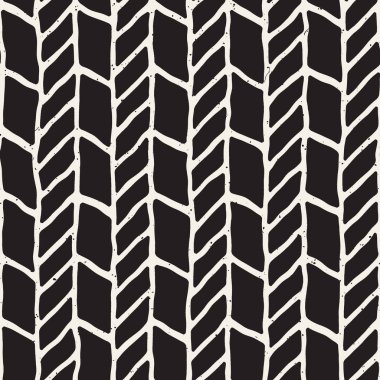 El ile Dikişsiz desen fırça darbeleriyle çizilmiş. Doodle grunge illüstrasyon mürekkep. Geometrik tek renkli vektör desen.