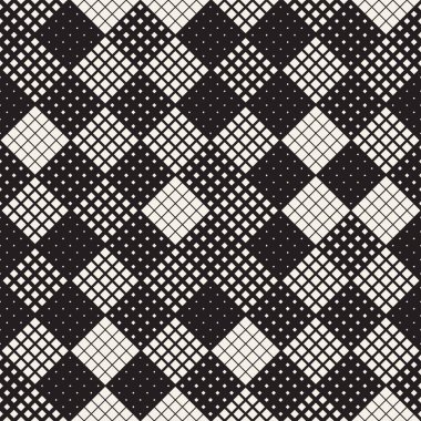 Modern şık noktalı resim doku. Rasgele boyutu kareler sonsuz arka plan. Vektör sorunsuz kaotik kareler mozaik desen.