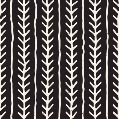 El ile Dikişsiz desen fırça darbeleriyle çizilmiş. Doodle grunge illüstrasyon mürekkep. Geometrik tek renkli vektör desen.