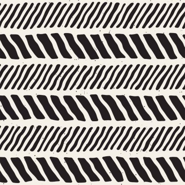 El ile Dikişsiz desen fırça darbeleriyle çizilmiş. Doodle grunge illüstrasyon mürekkep. Geometrik tek renkli vektör desen.