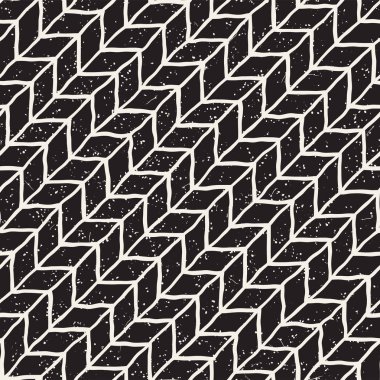 El ile Dikişsiz desen fırça darbeleriyle çizilmiş. Doodle grunge illüstrasyon mürekkep. Geometrik tek renkli vektör desen.