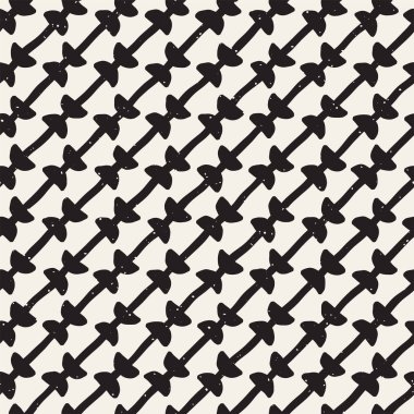 El ile Seamless Modeli hatları çizilmiş. Arka plan serbest fırça darbeleriyle. Siyah ve beyaz doku. Kağıt ambalaj için süsleme.