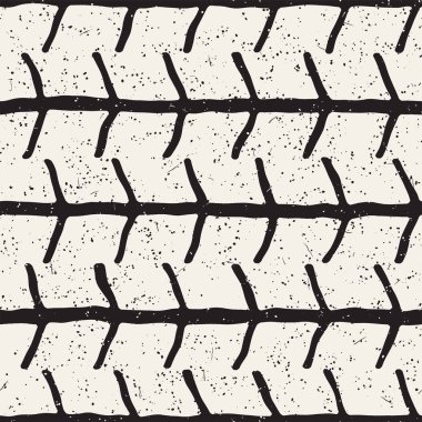 El ile Dikişsiz desen fırça darbeleriyle çizilmiş. Doodle grunge illüstrasyon mürekkep. Geometrik tek renkli vektör desen.