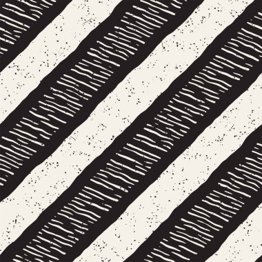 El ile Dikişsiz desen fırça darbeleriyle çizilmiş. Doodle grunge illüstrasyon mürekkep. Geometrik tek renkli vektör desen.