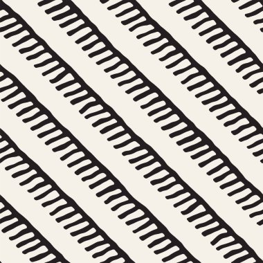 El ile Dikişsiz desen fırça darbeleriyle çizilmiş. Doodle grunge illüstrasyon mürekkep. Geometrik tek renkli vektör desen.