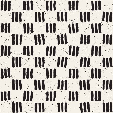 El ile Seamless Modeli hatları çizilmiş. Arka plan serbest fırça darbeleriyle. Siyah ve beyaz doku. Kağıt ambalaj için süsleme.